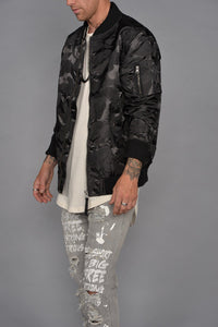 Tonal Fatigue Bomber Jacket (Black)