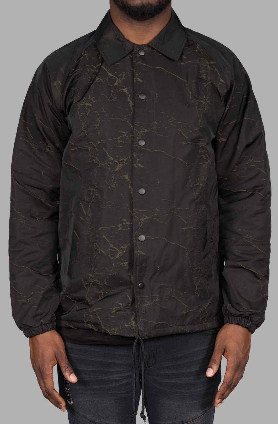 Fault Line Coaches Jacket (Black/Olive)