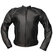 Load image into Gallery viewer, Black Jacket Biker Leather Jacket