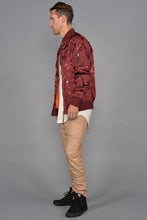 Load image into Gallery viewer, Tonal Fatigue Bomber Jacket (Burgundy)